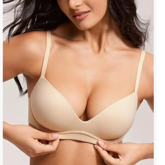 NWT DOBREVA Women's Push Up Bra No Underwire Comfortable Wireless Padded 32D - Picture 2 of 5